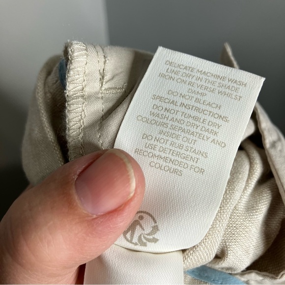 Boden linen cotton Blend shorts paperbag waist 9” tan new with tags women’s 16 - Picture 8 of 8